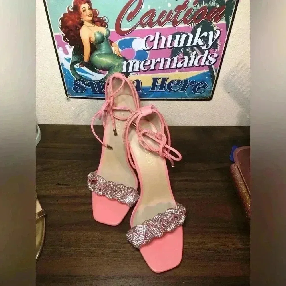 VENUS Pretty in Pink Open Toe Heels